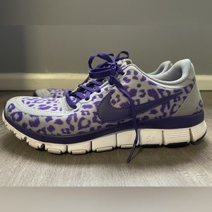 Nike Free 5.0 Purple/Grey Cheetah Sneakers